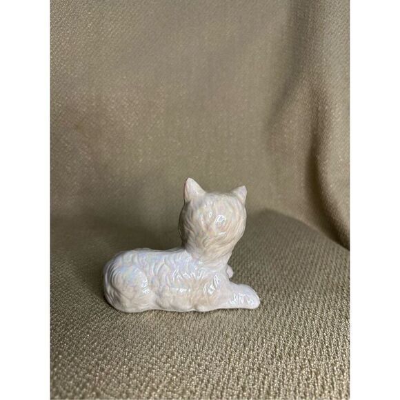 Vtg MCM Pearlescent Mom Cat and Baby Kitten Figurine Decor 4.5” Retro Cat Mom - Picture 4 of 10